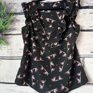 Banana Republic blouse with birds
